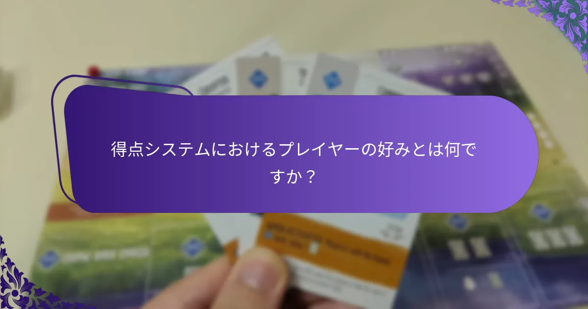 得点システムにおけるプレイヤーの好みとは何ですか？